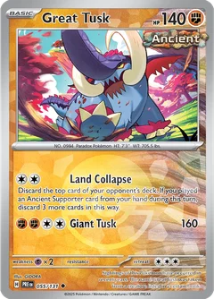 Great Tusk Poke ball Holo 55